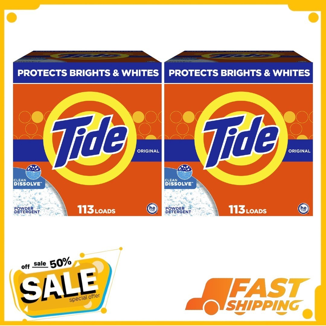 ( 2 Pack ) Tide Powder Laundry Detergent, Original Scent, 129 oz, 113 Loads
