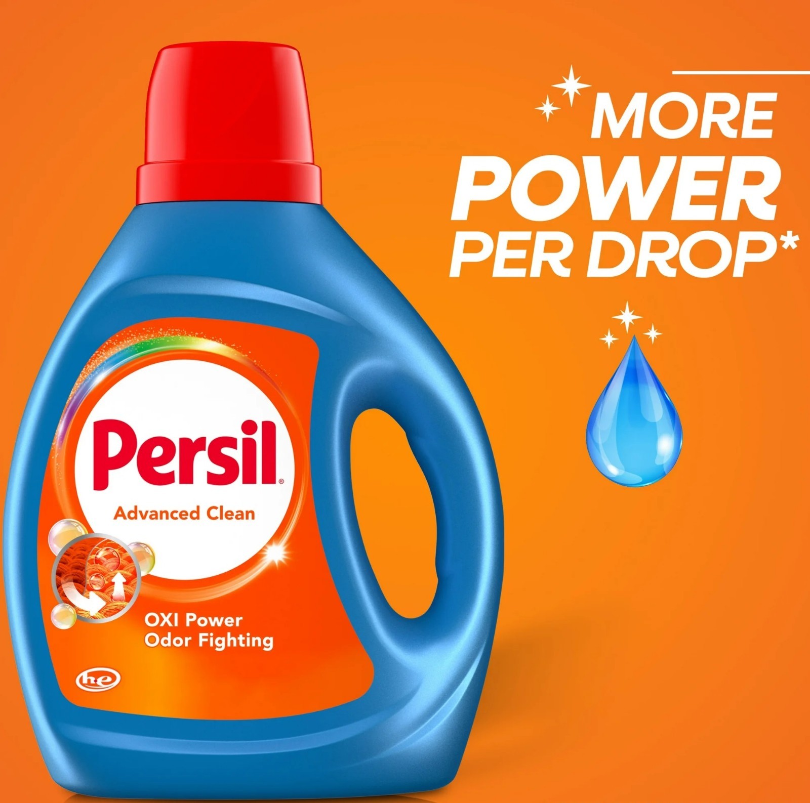 Persil Advanced Clean Liquid Detergent, Oxi + Odor, Original, 84 fl oz, 50 Loads