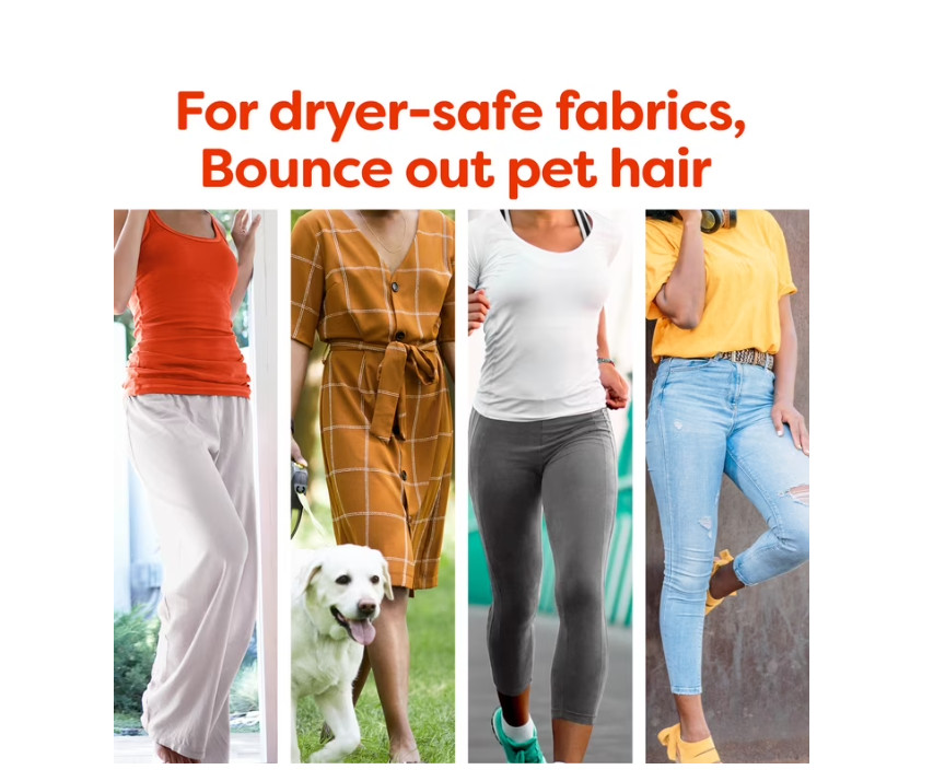 2 PACK bounce Pet Hair & Lint Guard MEGA DRYER SHEETS with 3X Pet Hair Fighter