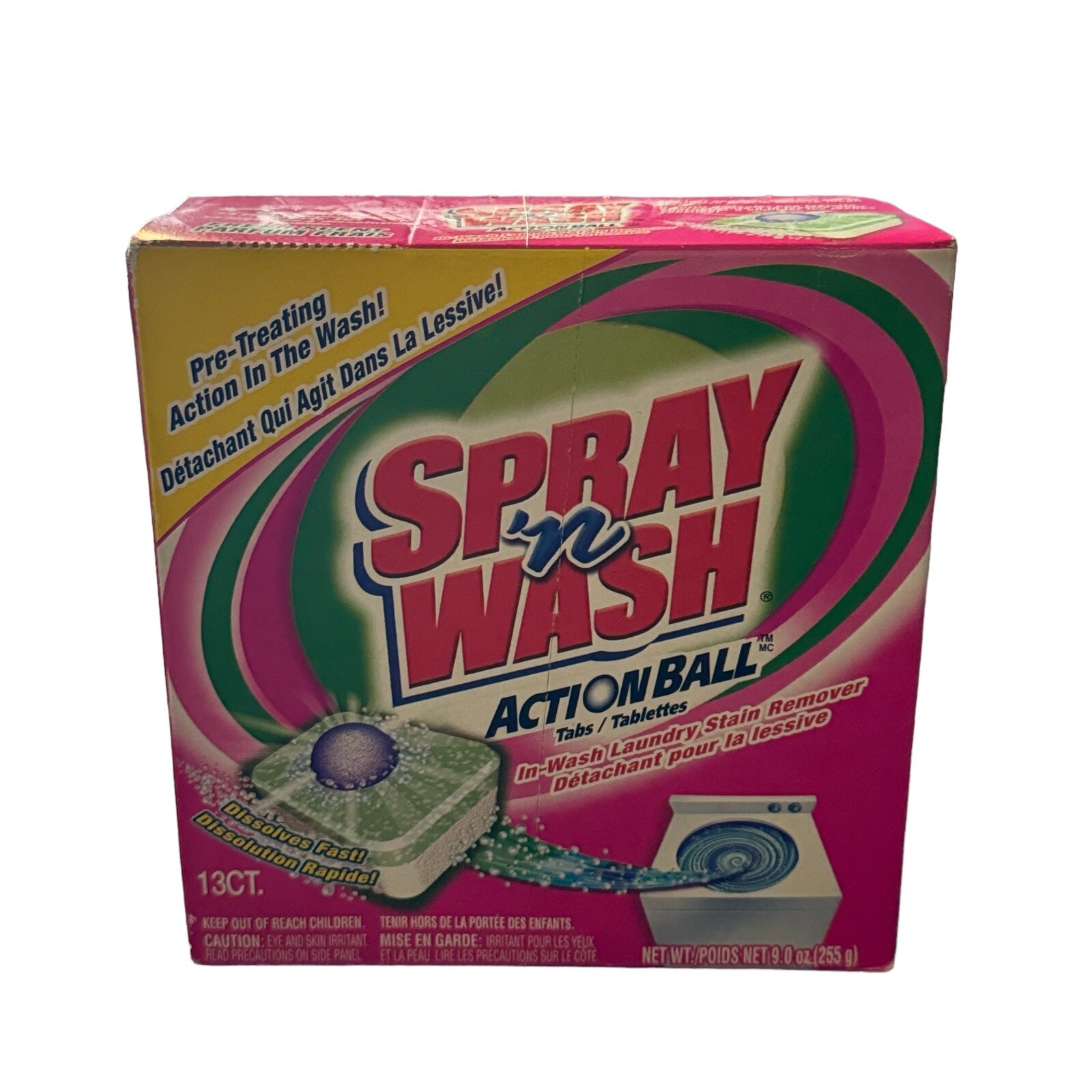 Vintage Spray n Wash Action Ball Tabs 13ct New Old Stock Laundry Stain