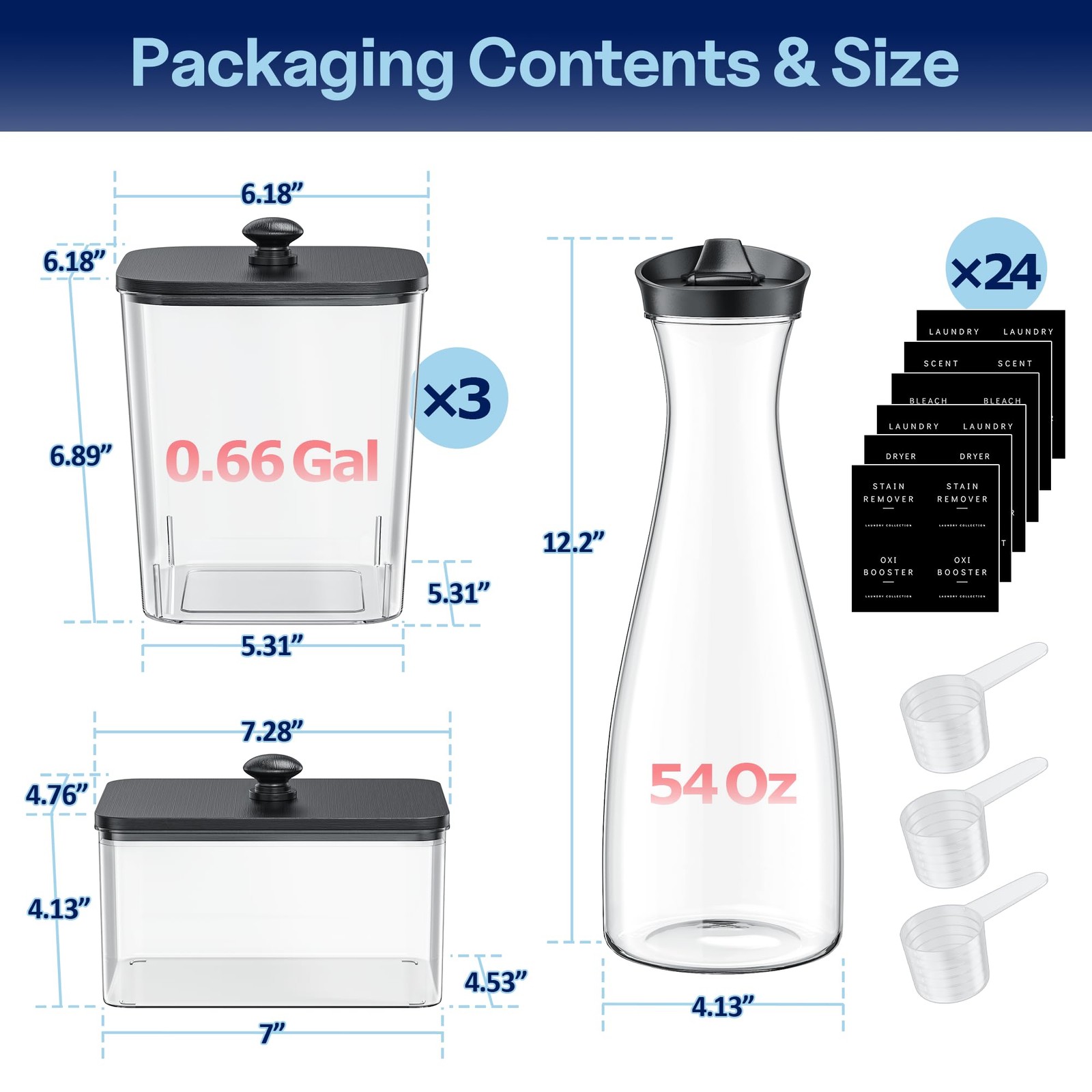 galasily Laundry Pods Container 3+1+1 Pack