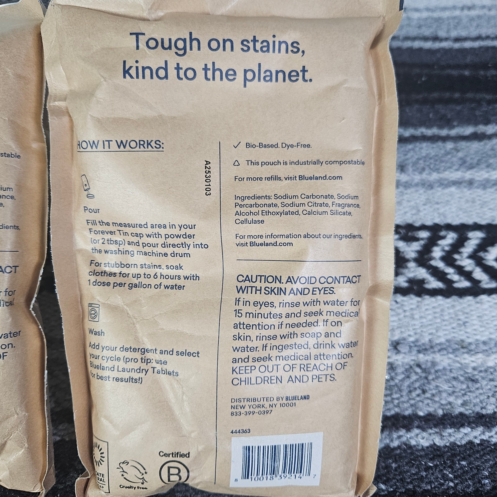 Blueland Oxi Laundry Booster Refill 2 Pack 17.6oz Clear Skies Eco Friendly