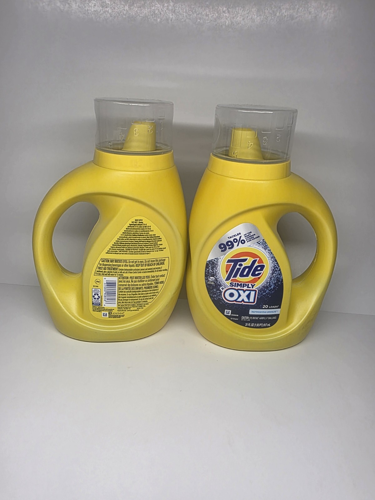 2 PACK Tide Simply Clean & Fresh Refreshing Breeze 31oz bottle Laundry Detergent