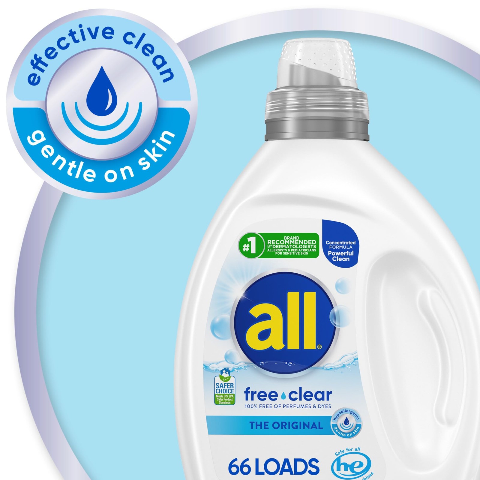 all free clear The Original Laundry Detergent for 50 Fl Oz (Pack of 1), Clear
