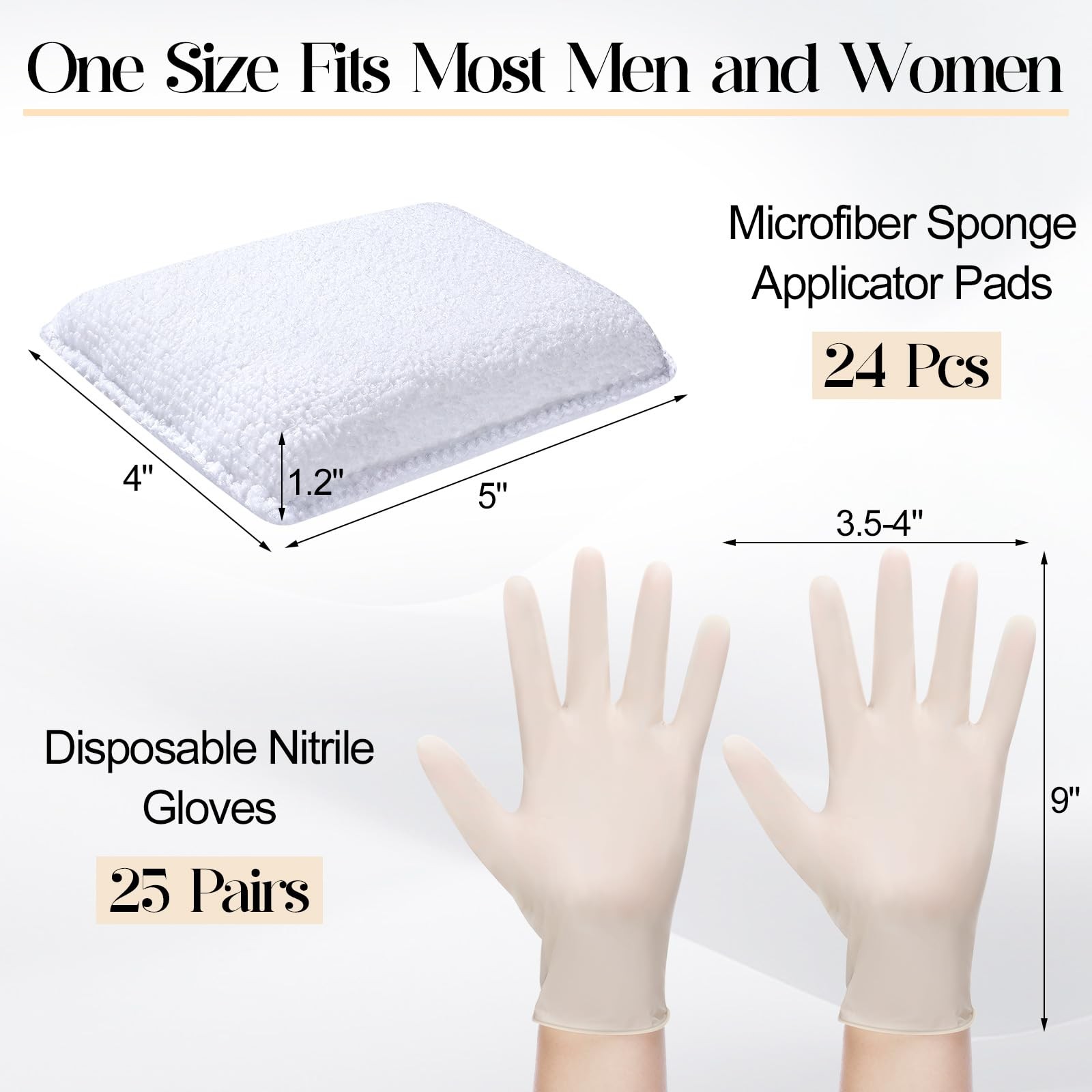 24 Set Wood Stain Applicators and Disposable Latex Gloves Microfiber Stain Sp…
