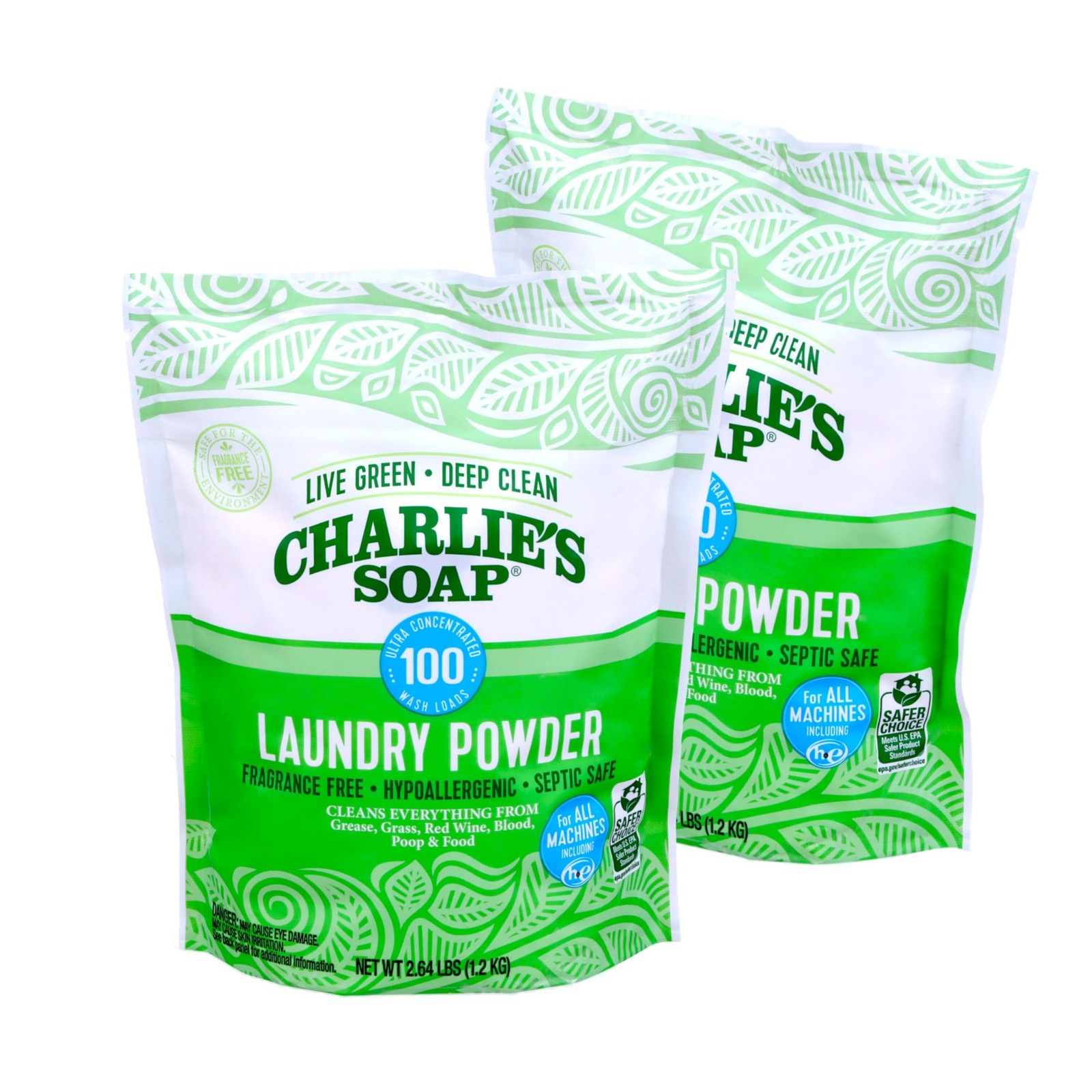 Charlie’s Soap Laundry Powder (100 Loads, 2 Pack) 42.24 Ounce (Pack of 2)