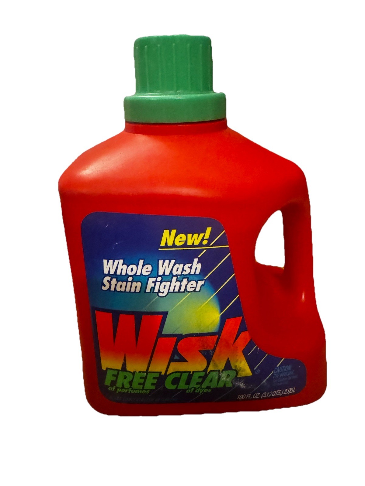 Vintage 1995 Wisk Free Clear 100 oz Bottle Concentrated Detergent