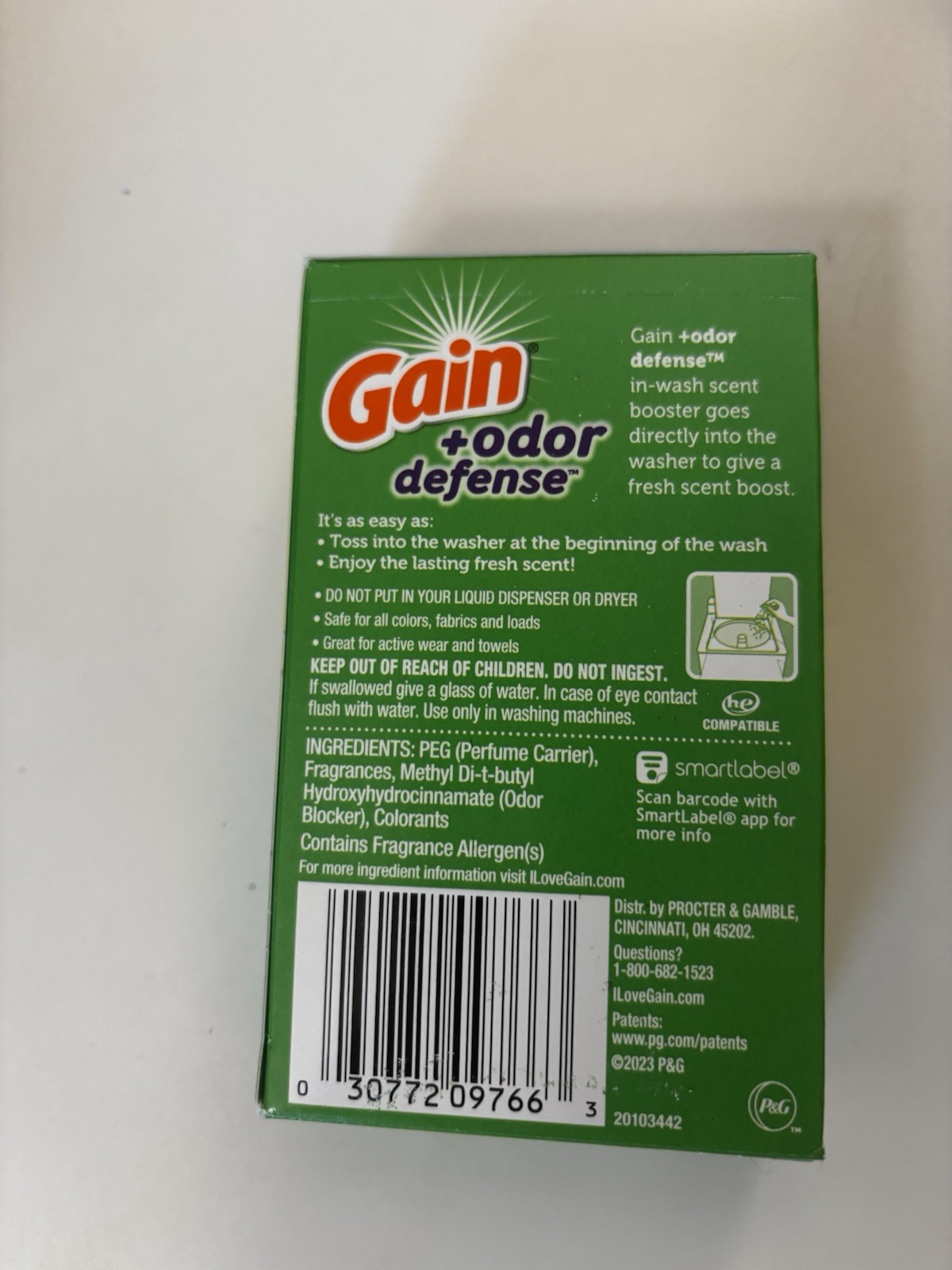 Gain In Wash Scent Booster Odor Defense Super Fresh Blast Fights Odors 1 Dose