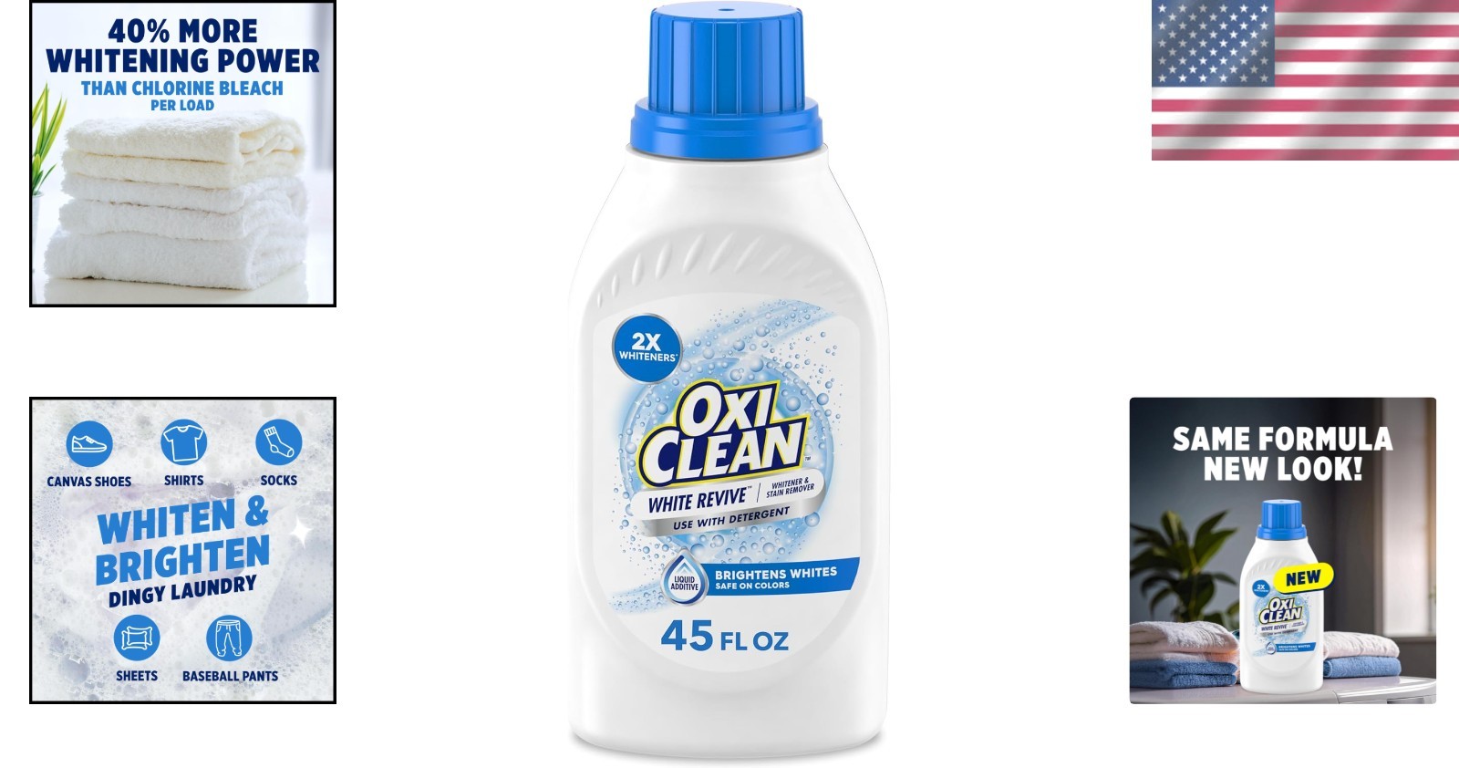 High Efficiency 45 fl oz White Revive Whitener & Stain Fighter for Laundry