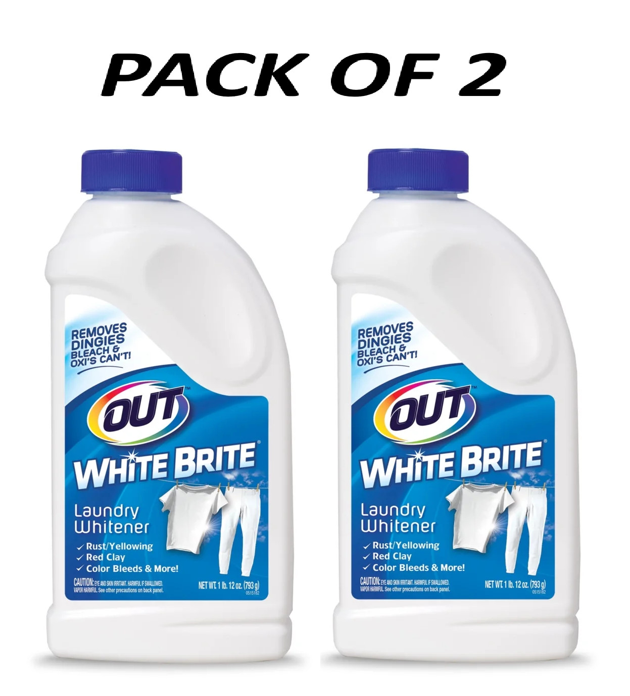 Out White Brite Laundry Whitener, 28 Ounces pack of 2