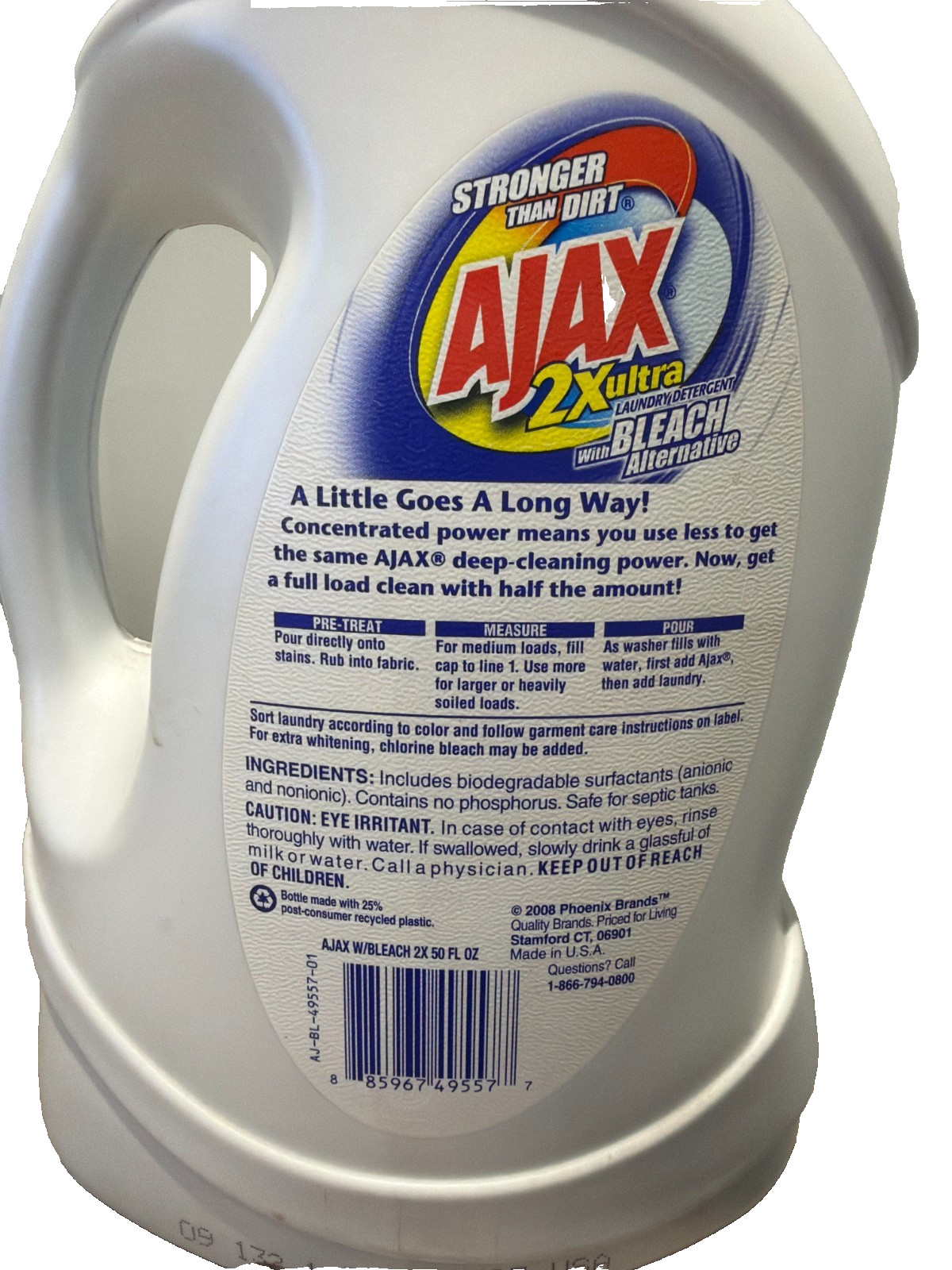 Ajax 2X Ultra Laundry Detergent Bleach Alternative 32 Loads 50 fl oz