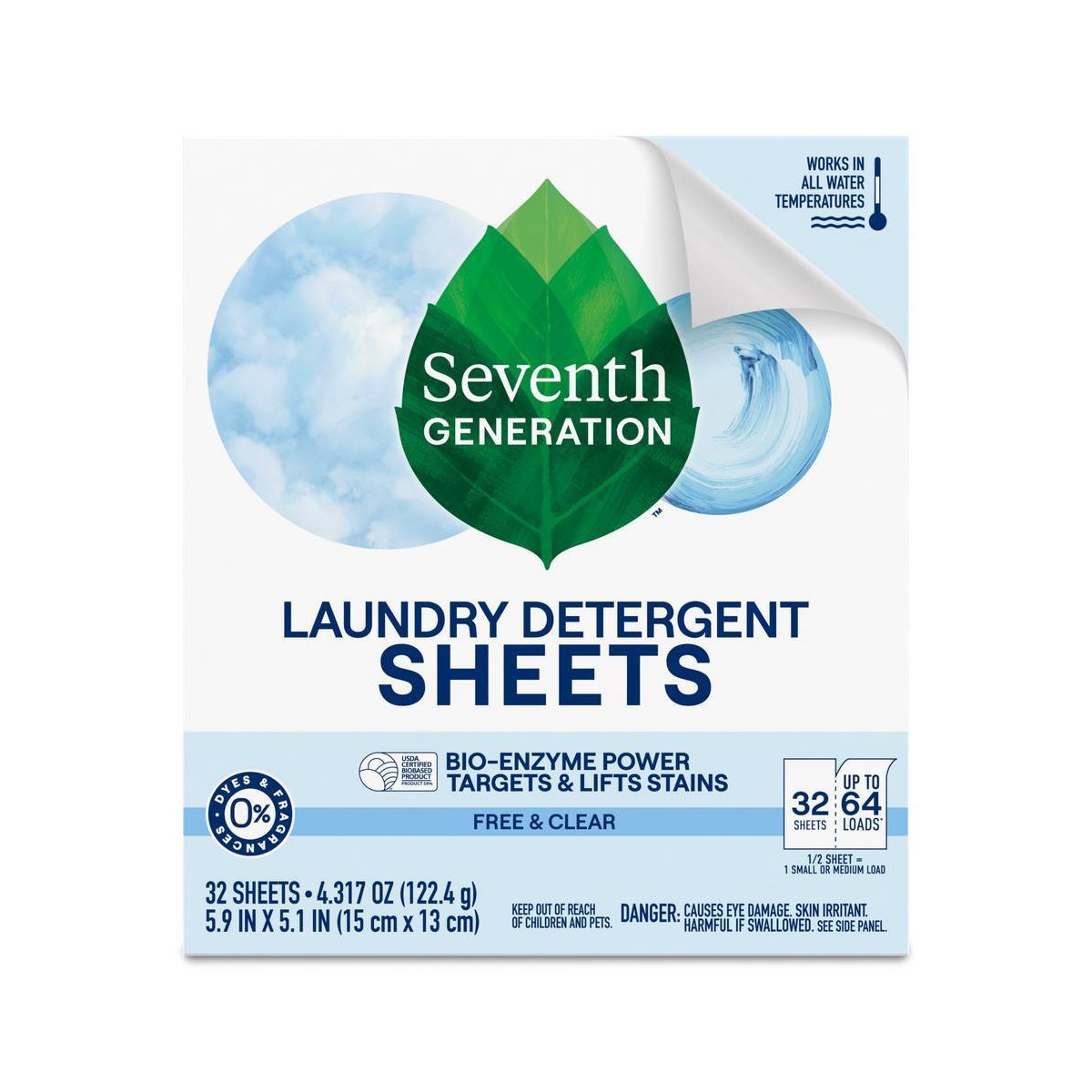 Laundry Detergent Sheets – Free & Clear – 32ct: Dye-Free, Fragrance-Free