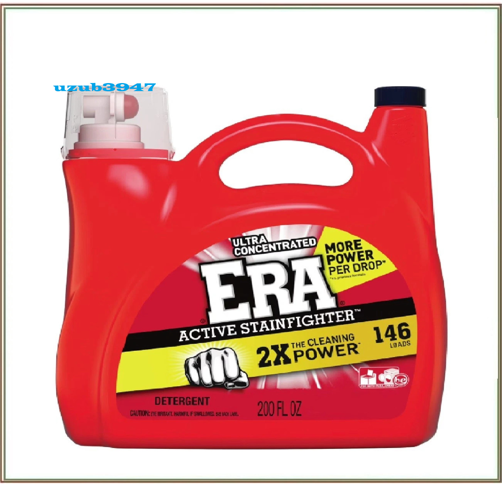 Era Active Stainfighter Laundry Detergent 200 fl oz 146 Loads Liquid Soap.