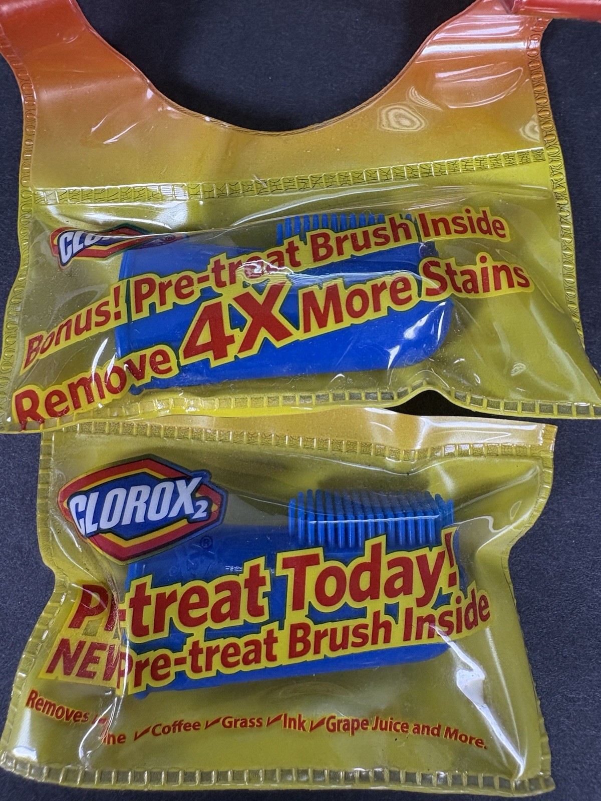 Vintage Clorox2 Pre-Treat Brush Lot Of 2 NOS Laundry Stain Remover Applicators