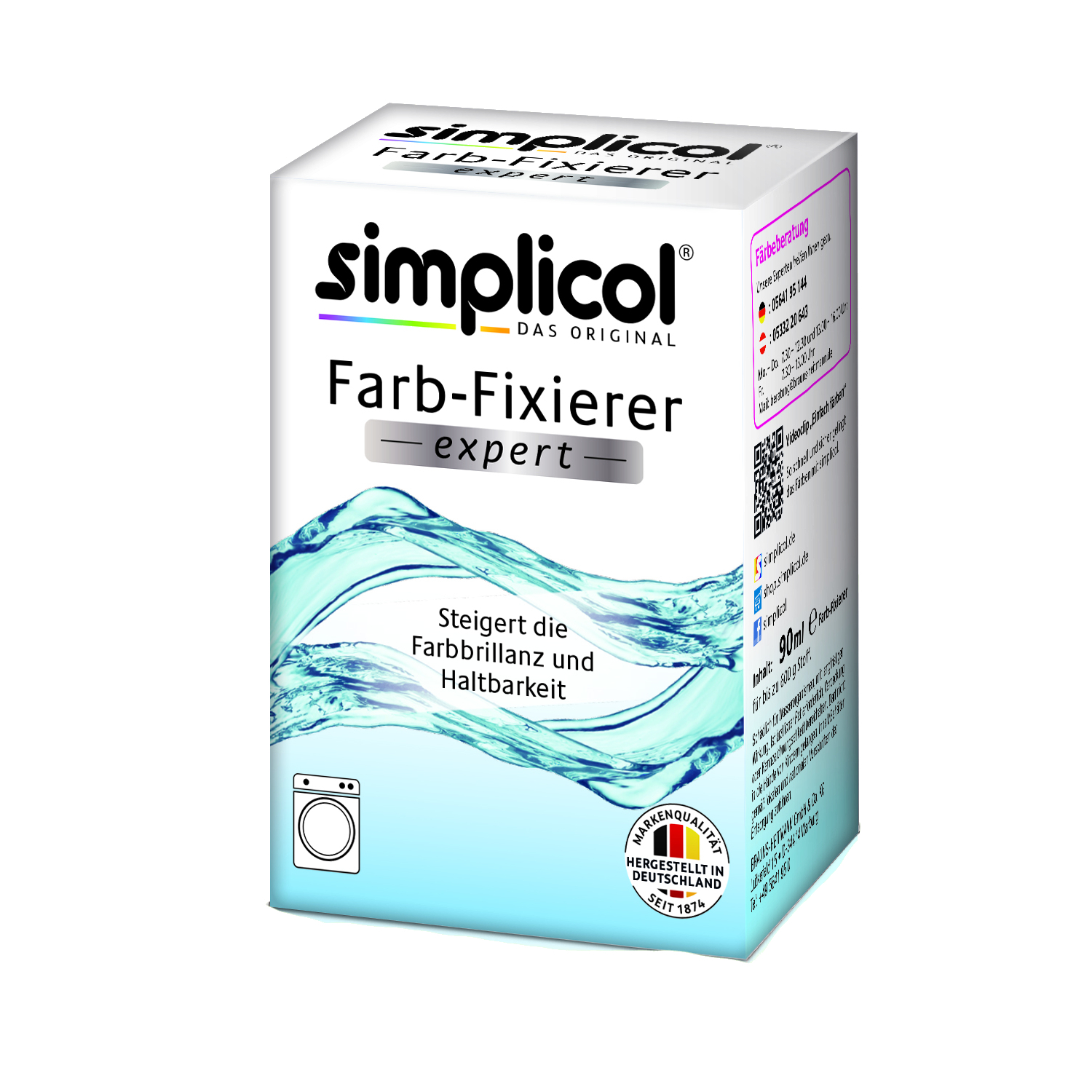SIMPLICOL Colour Fixer for Textile Paint EXPERT 90ml Liquid Fixer up to 600g