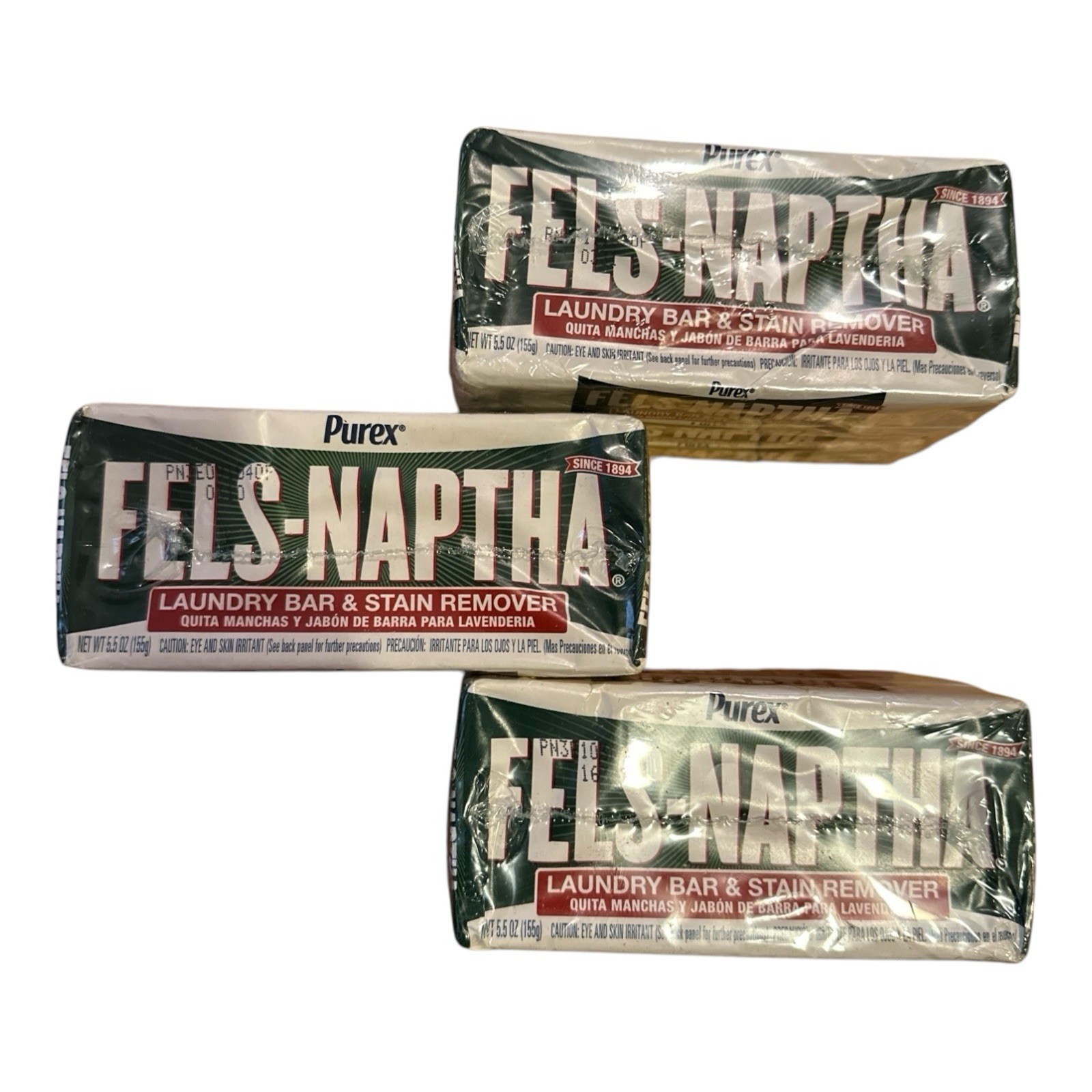 Purex Fels-Naptha Laundry Bar and Stain Remover – 5.5 oz Bar Lot of 9 Bars