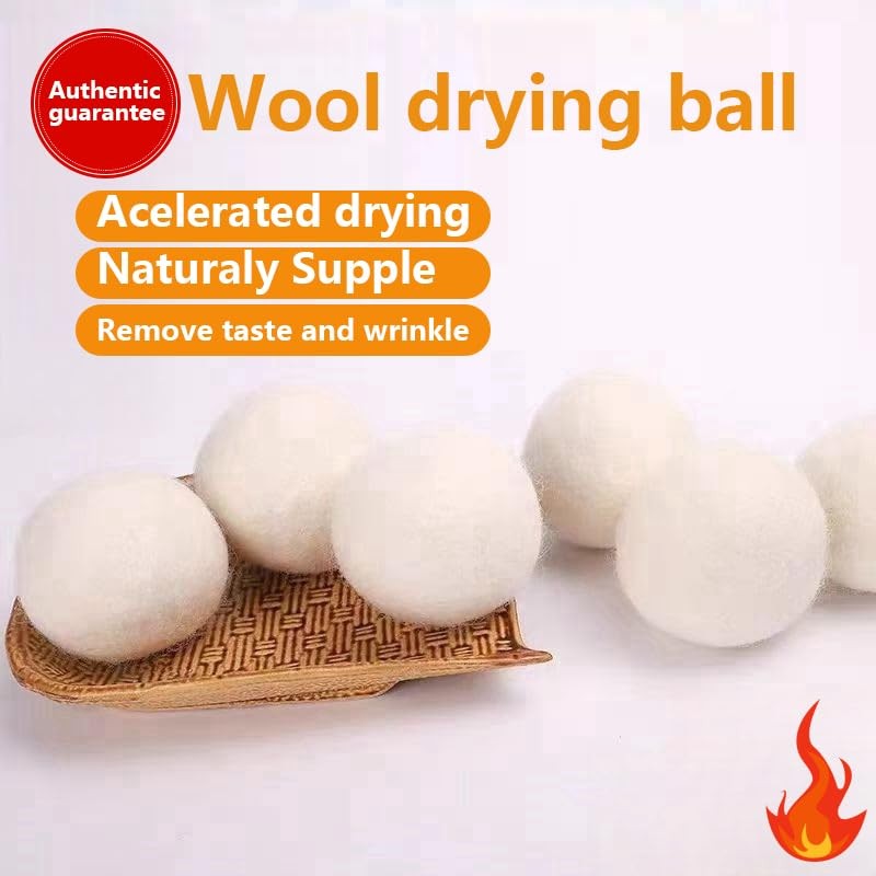 6 Pack Felt Dryer Balls – Wool Dryer Balls for Reducing Drying Time, Eliminat…