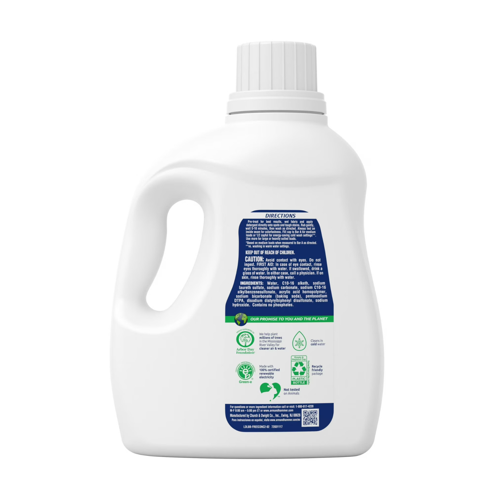 ARM & HAMMER Sensitive Skin Free & Clear Liquid Detergent, 105 fl oz, 105 Loads