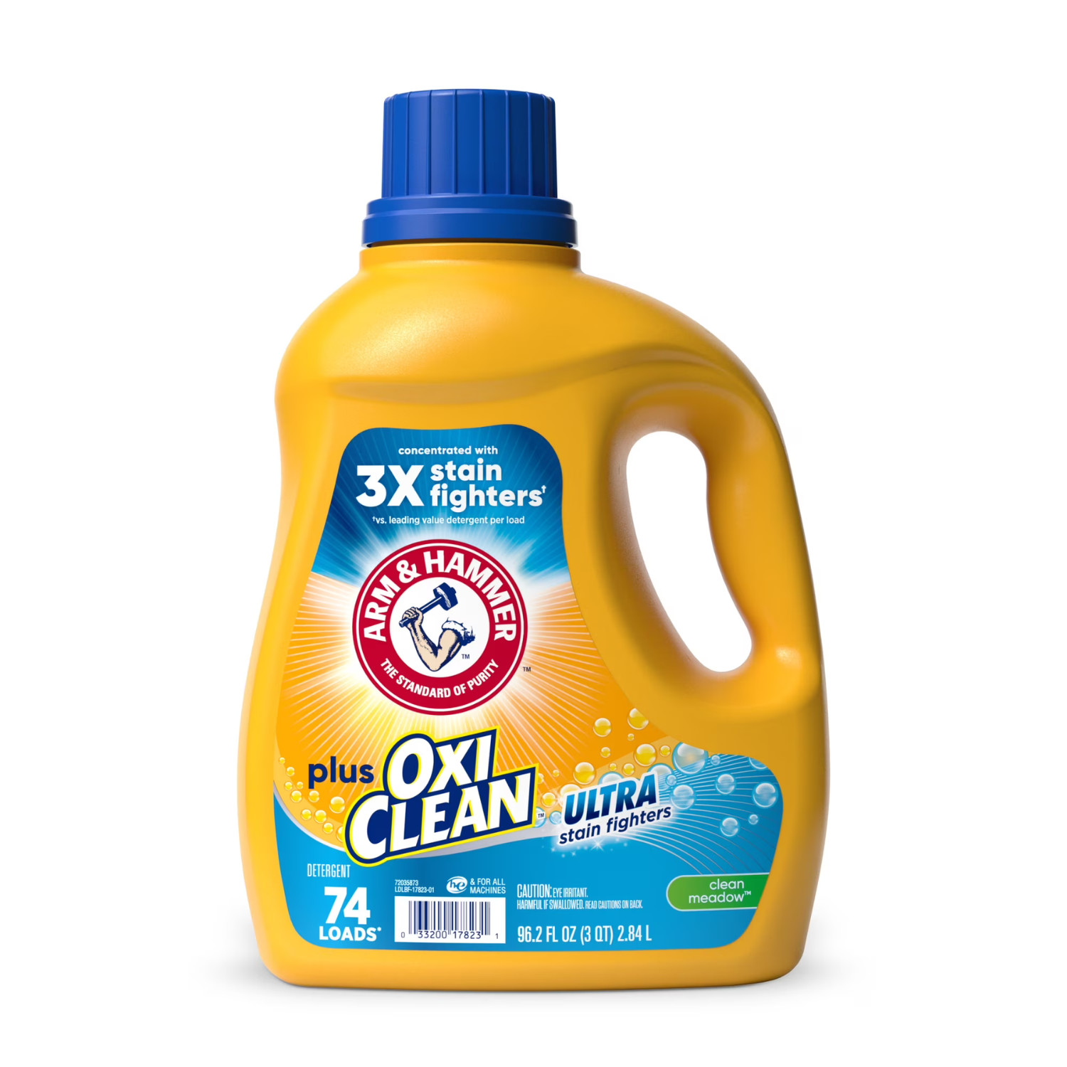 ARM & HAMMER OxiClean Laundry Detergent Clean Meadow 96.2oz 74 Loads, 3 Pack