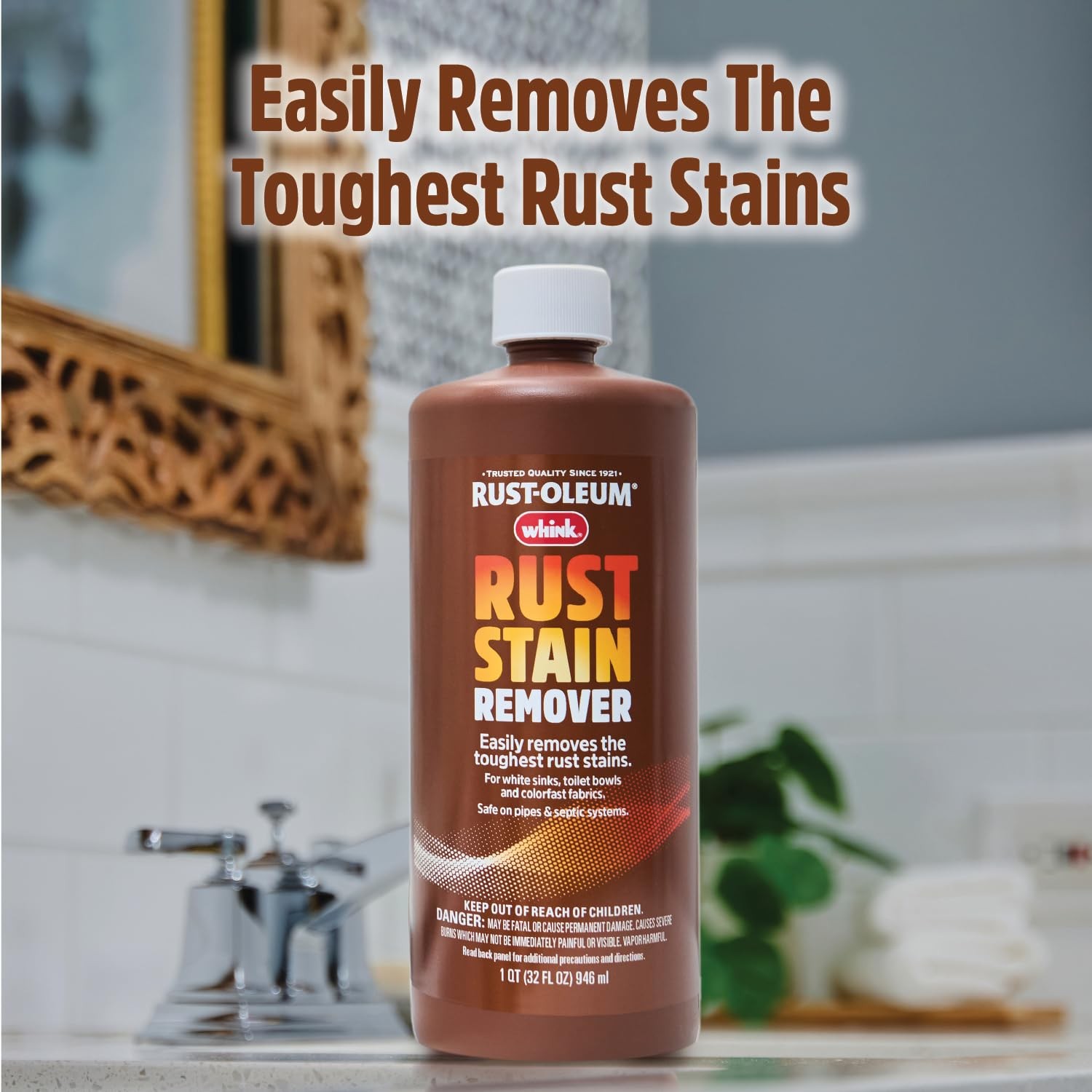 Rust-Oleum Whink Rust Stain Remover | Heavy-Duty 32 Ounce (Pack of 1), Brown
