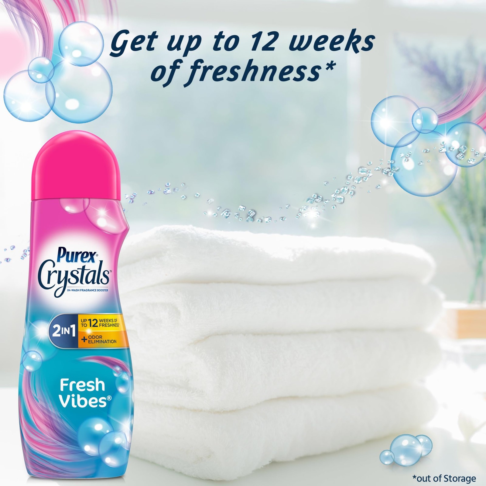 Purex Crystals In-Wash Fragrance and Scent 84 Ounce (Pack of 1), Fresh Vibes