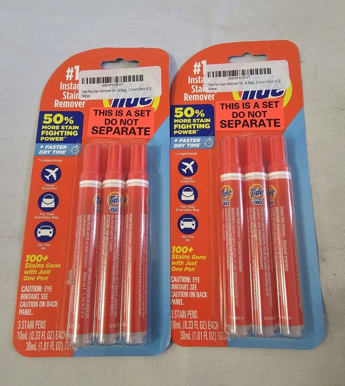 (2) Tide To Go Oxi Instant Laundry Stain Remover Pen Packs
