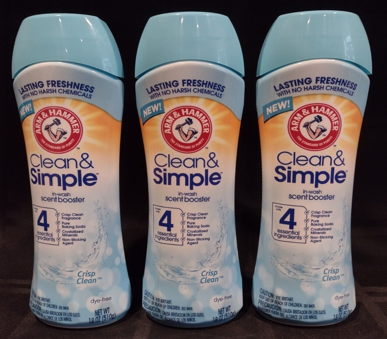 Arm & Hammer Laundry Scent Booster Beads – Crisp Clean, 18 oz Each (Pack of 3)