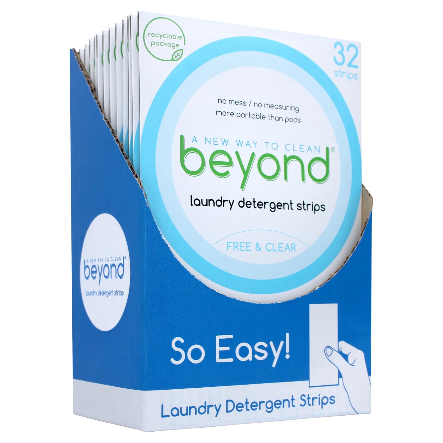 Laundry Detergent Strips [12 packs of 32 strips] – Free & Clear – Eco-friendl…