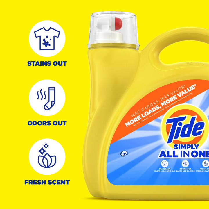 Tide Simply All-in-One Liquid Laundry Detergent, 182 fl oz, 138 loads