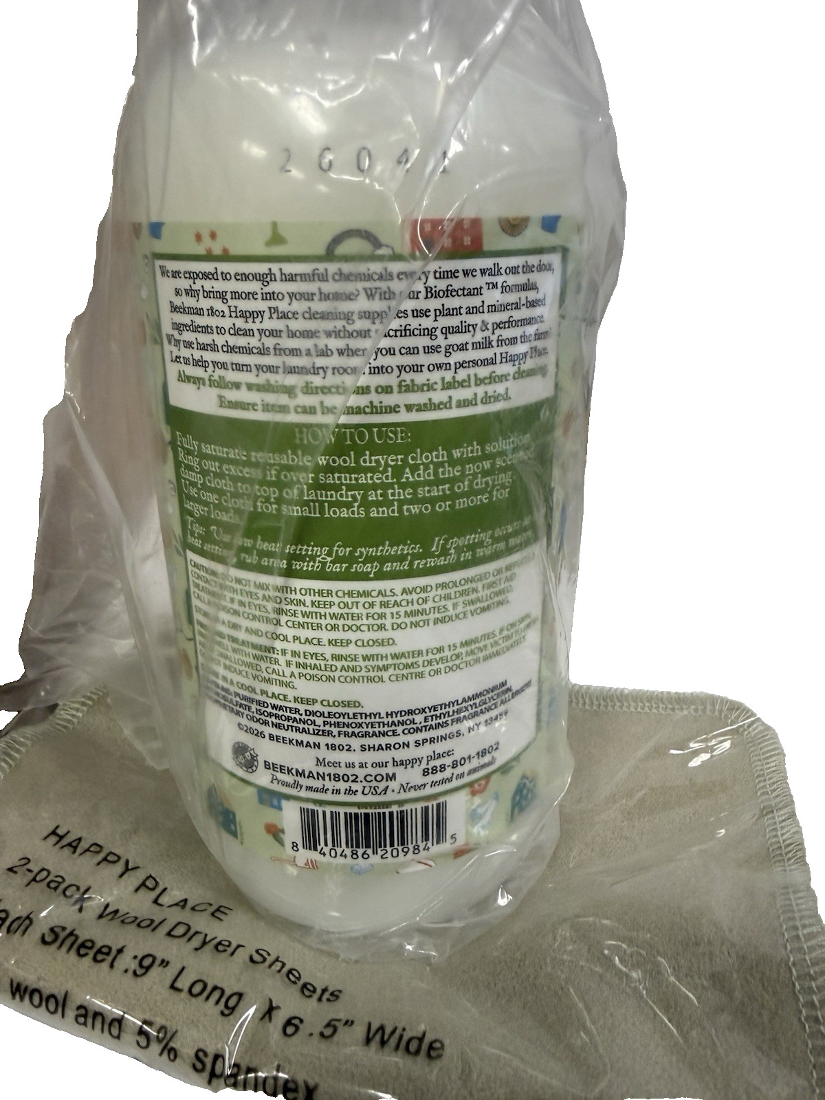 Beekman 1802 Happy Place Dryer Cloth Solution 22 oz. -Sweet Grass Scented