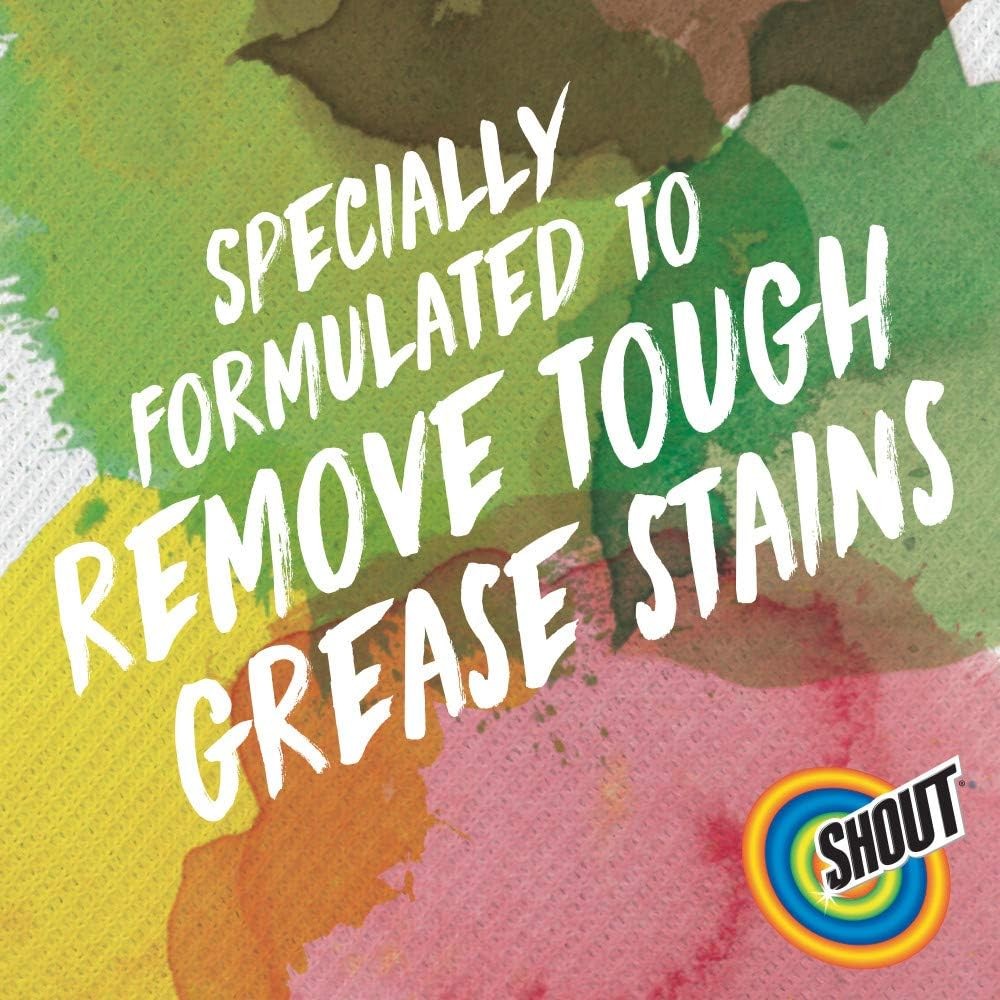2 Shout Advanced Foaming Grease and Oil Stain Remover for Clothes, 18 oz, Red