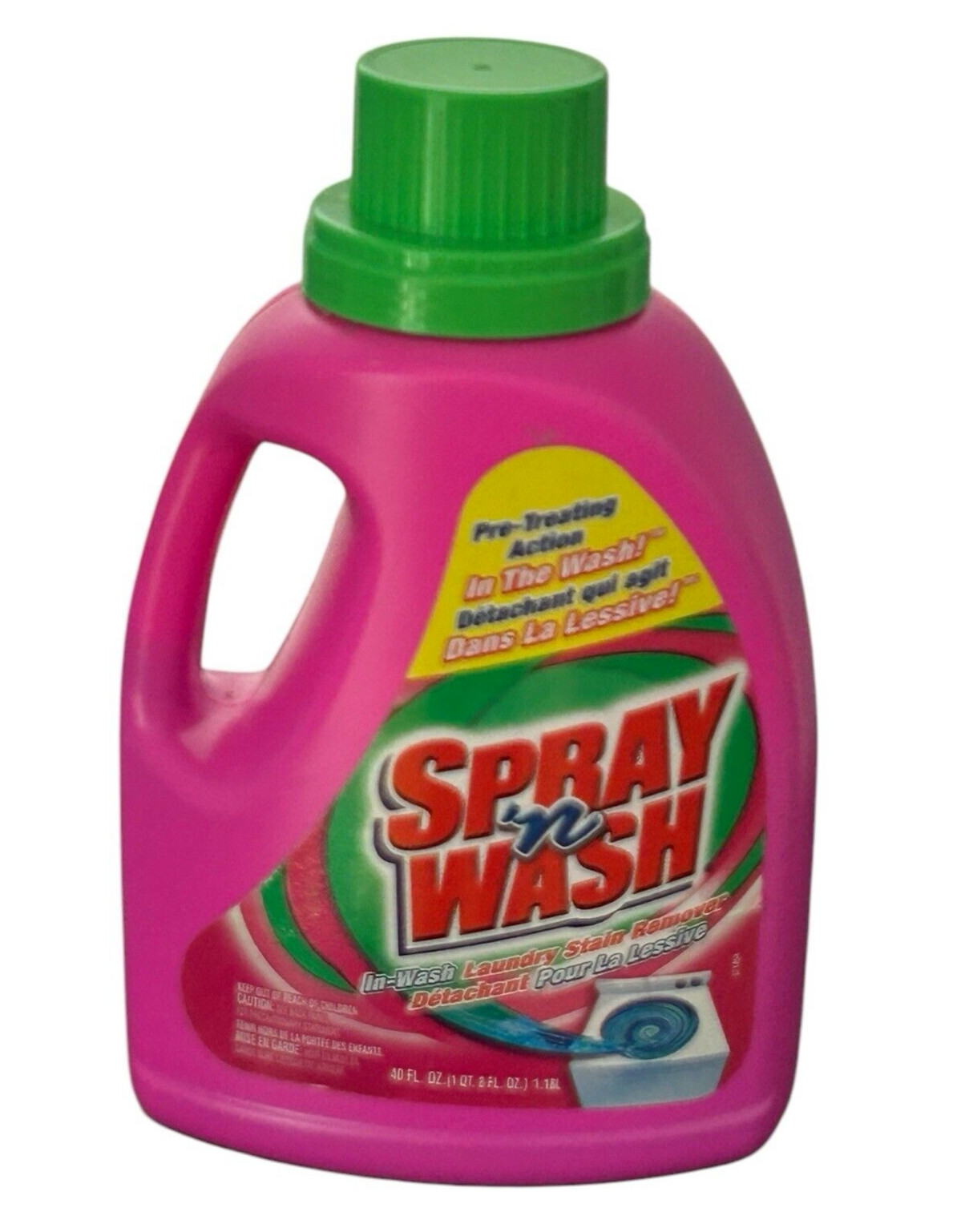 Spray N Wash In Wash Stain Remover PINK BOTTLE 40 Fl Oz NOS Scented Discontinued