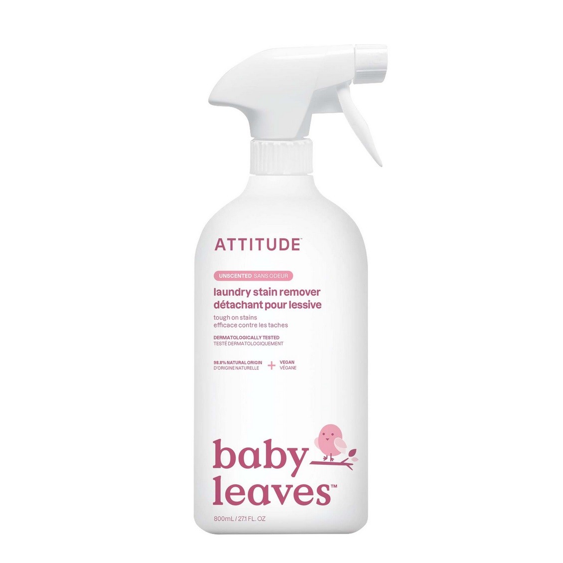 ATTITUDE Baby Leaves Laundry Stain Fighter Liquid, Unscented