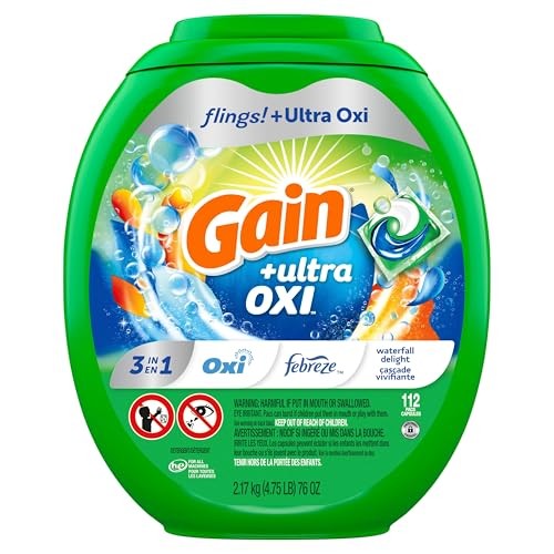 Gain Flings Ultra Oxi Laundry Detergent Pacs, 112 112 Count (Pack of 1)