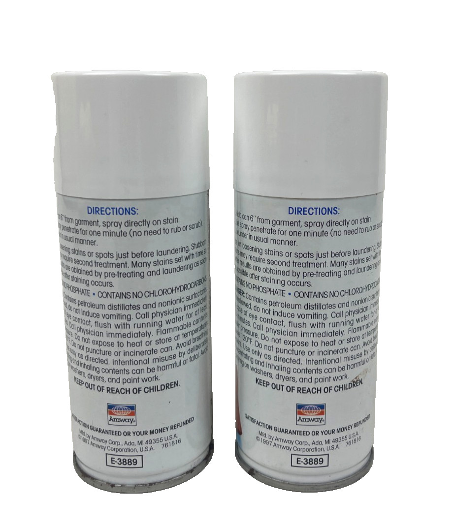 2 ~ Vintage 1997 Amway PreWash Spray Spot Treatment 4.9 Oz