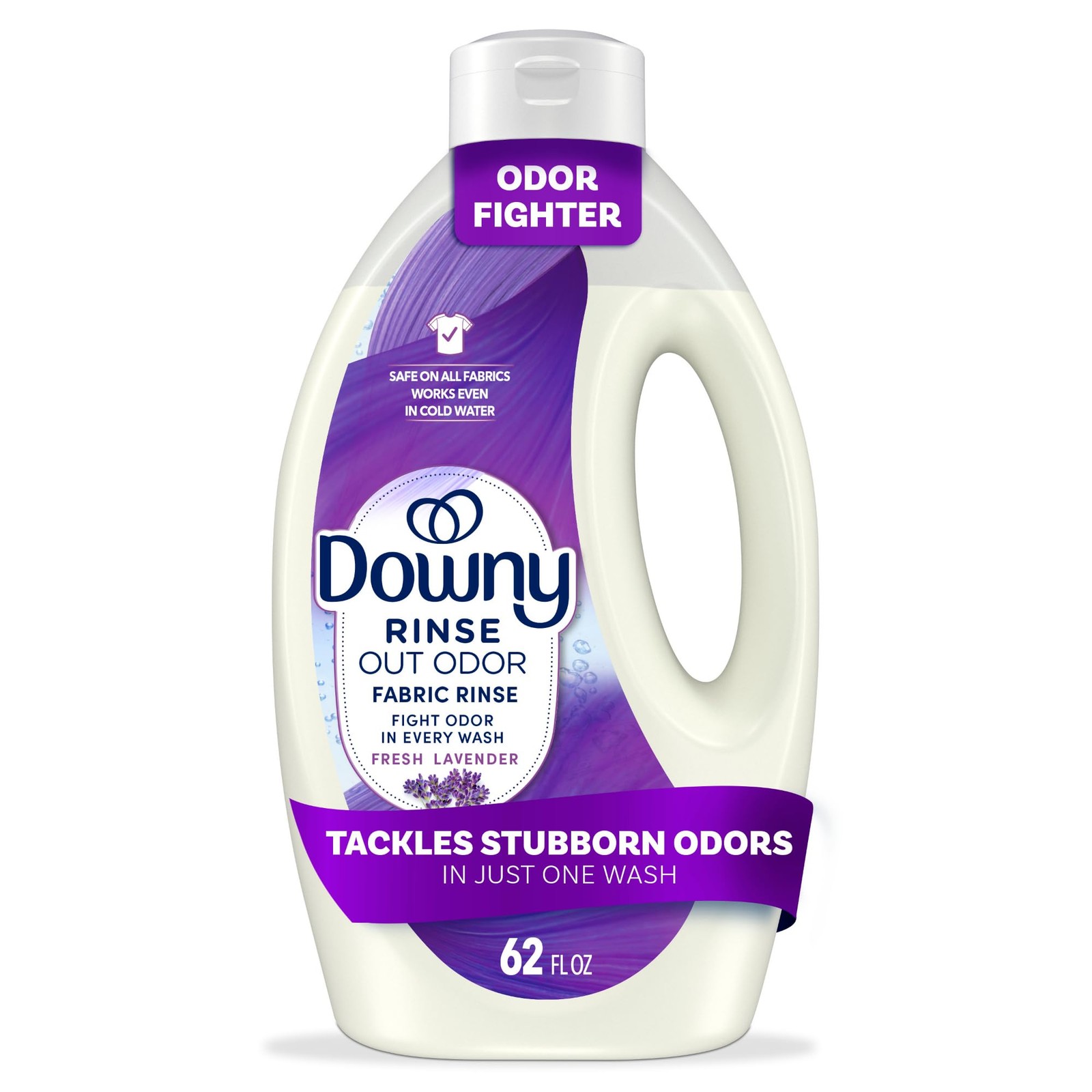 Downy Rinse Laundry Odor Remover, Fresh Lavender Scent, 62 Fl Oz (Pack of 1)