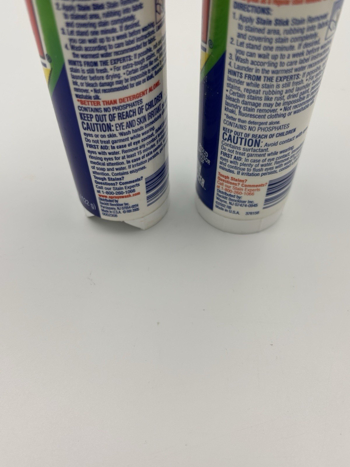 2 USED Spray n Wash Laundry Pre-Treater Stain Sticks