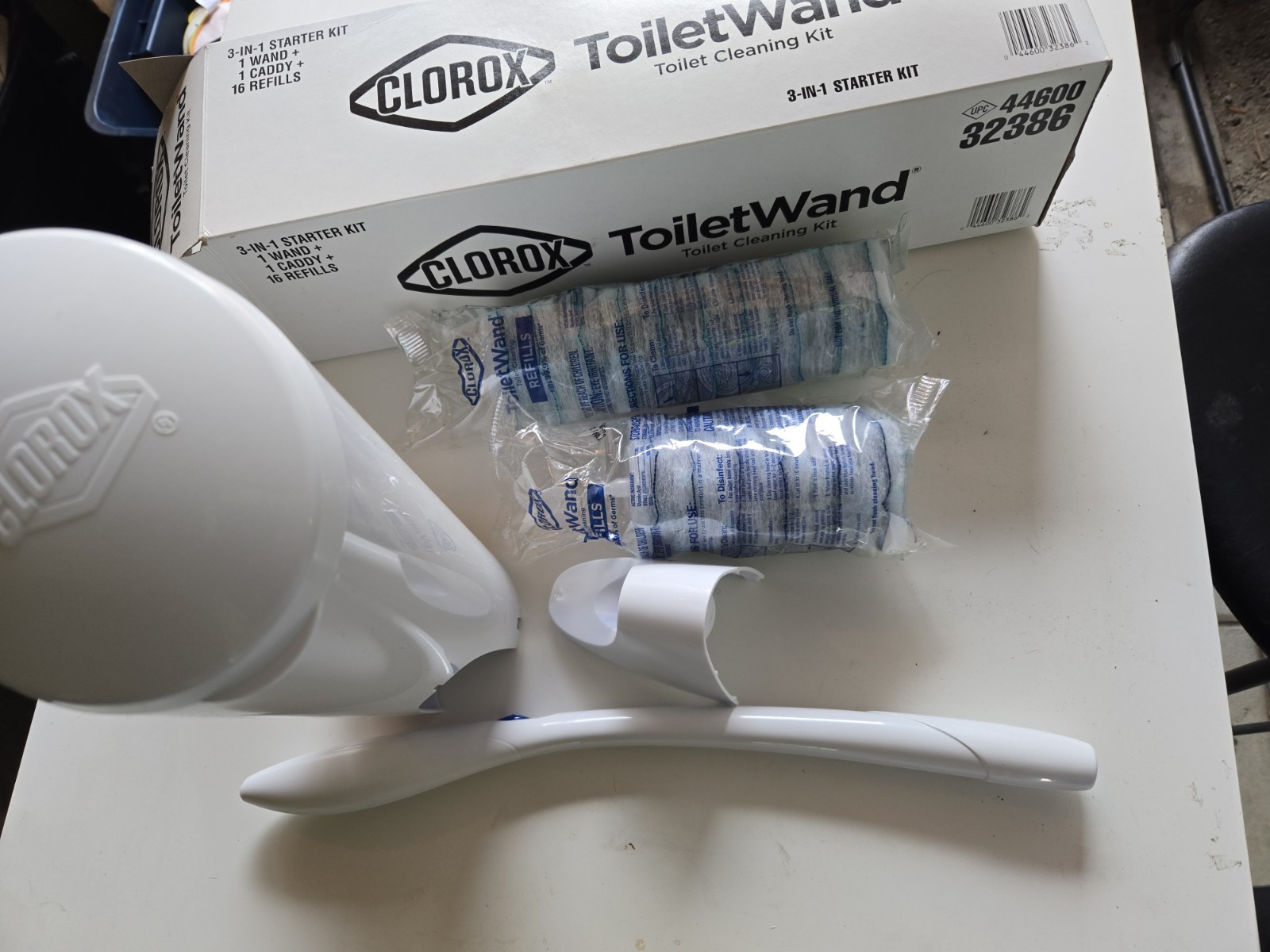 ToiletWand 3-In-1 Starter Kit With Wand Caddy & 16 Refills Open Box Never Used