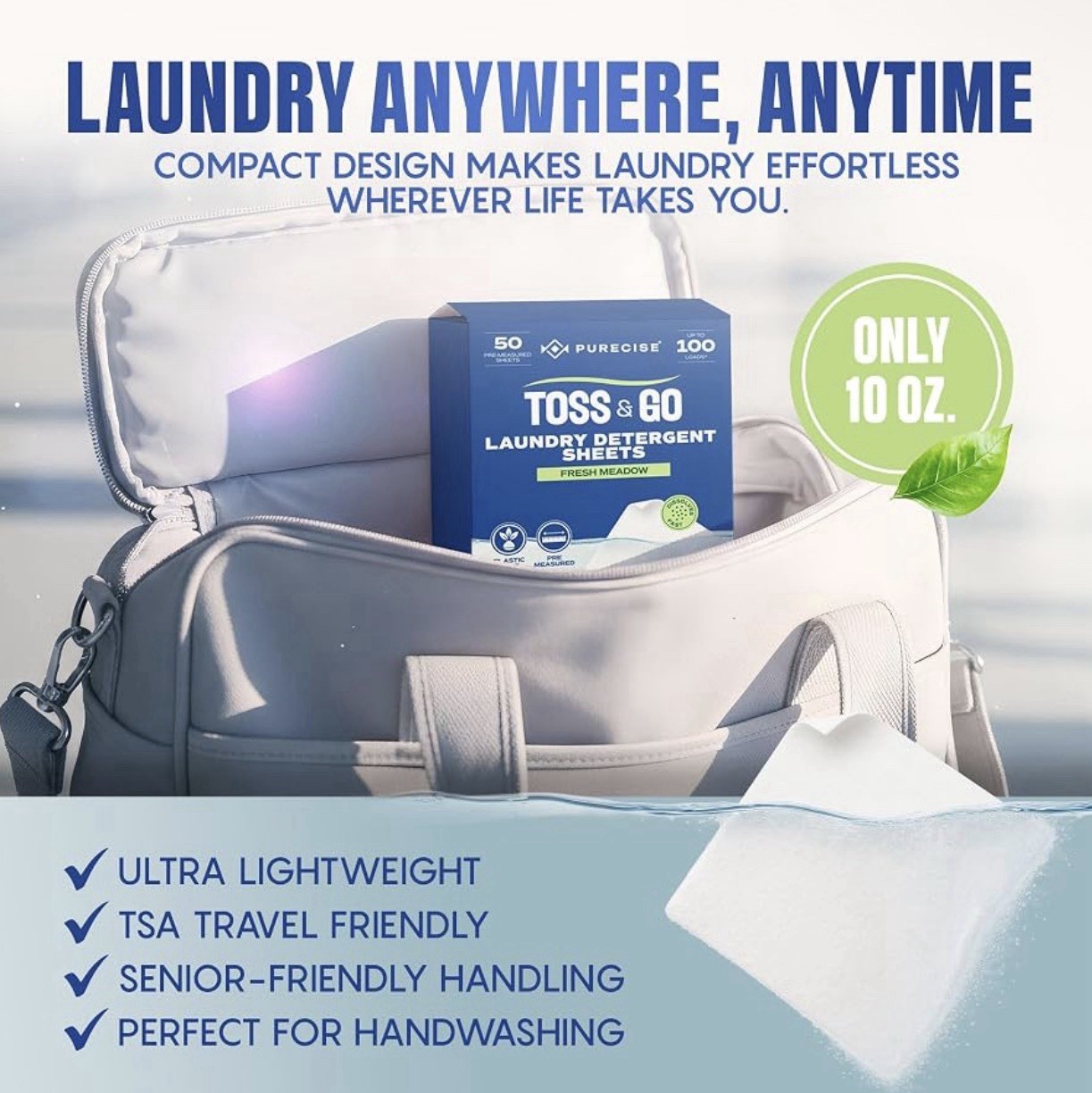 Toss & Go Laundry Detergent Sheets | 50 Sheets, Up to 100 Loads