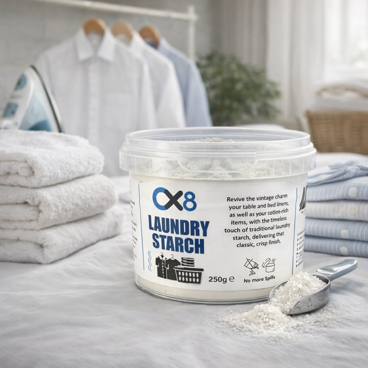 Laundry Starch 250g 3 Pack Crisp Finish Fabric Starch Shirts Table Linen