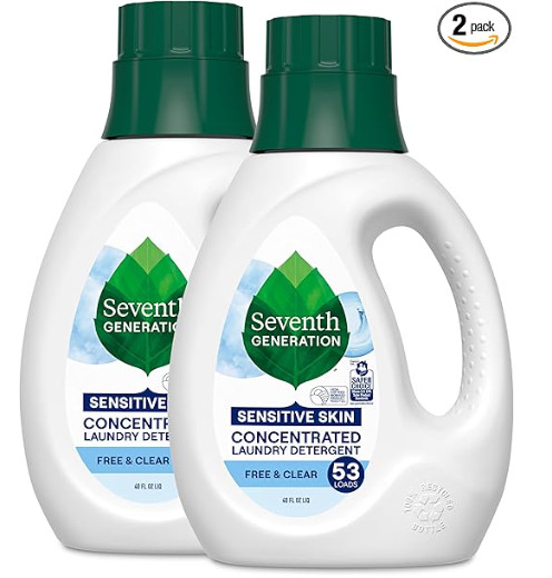 Seventh Generation Laundry Detergent, Fragrance Free, 40 Fl Oz (Pack of 2)