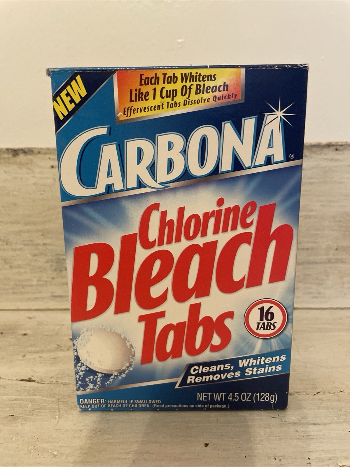 Vtg 2002 Box of Carbona Bleach Whitening 15 Tablets for Laundry Cleaning Prop