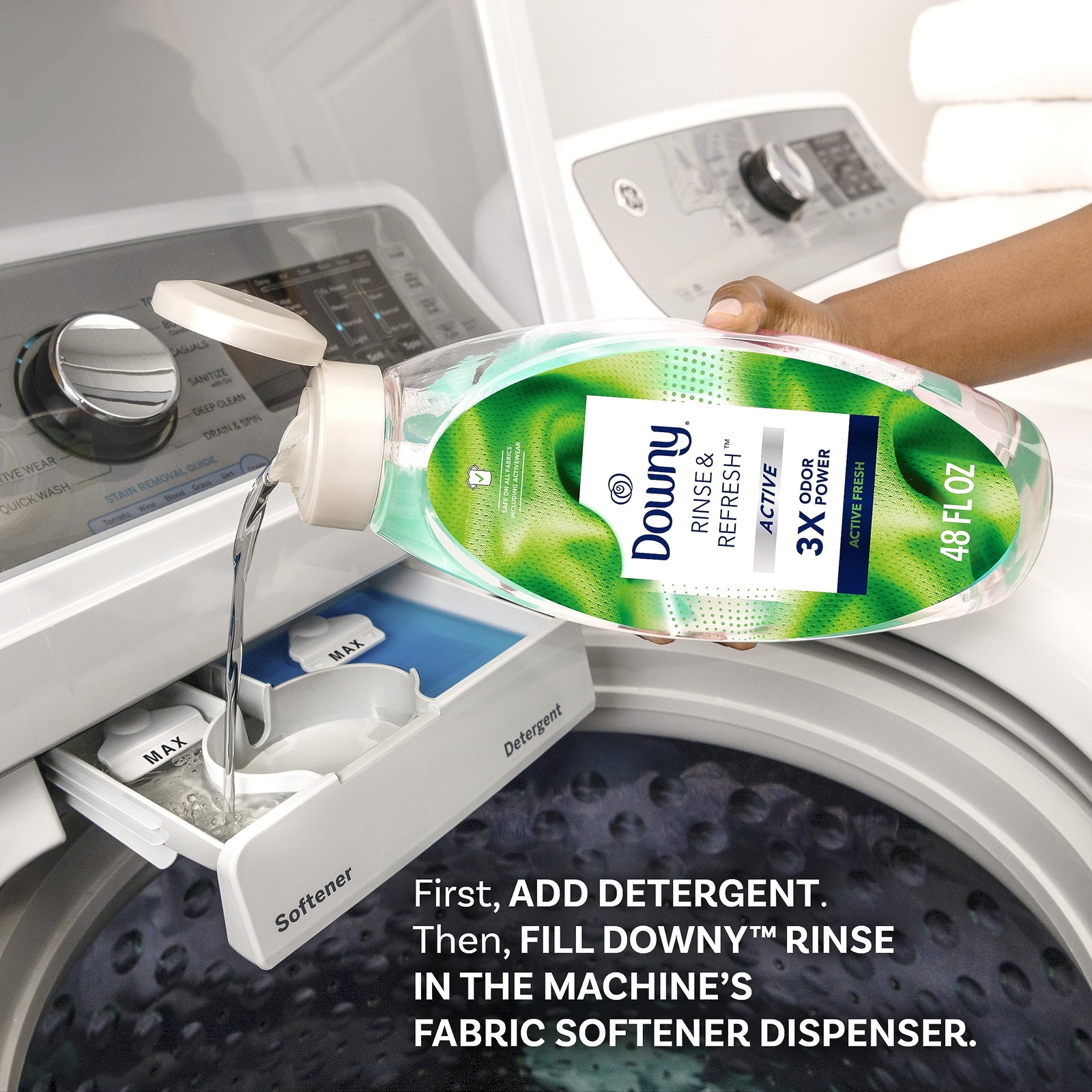 Downy Rinse Refresh Active Fresh 48 Fl Oz Laundry Odor Remover Booster