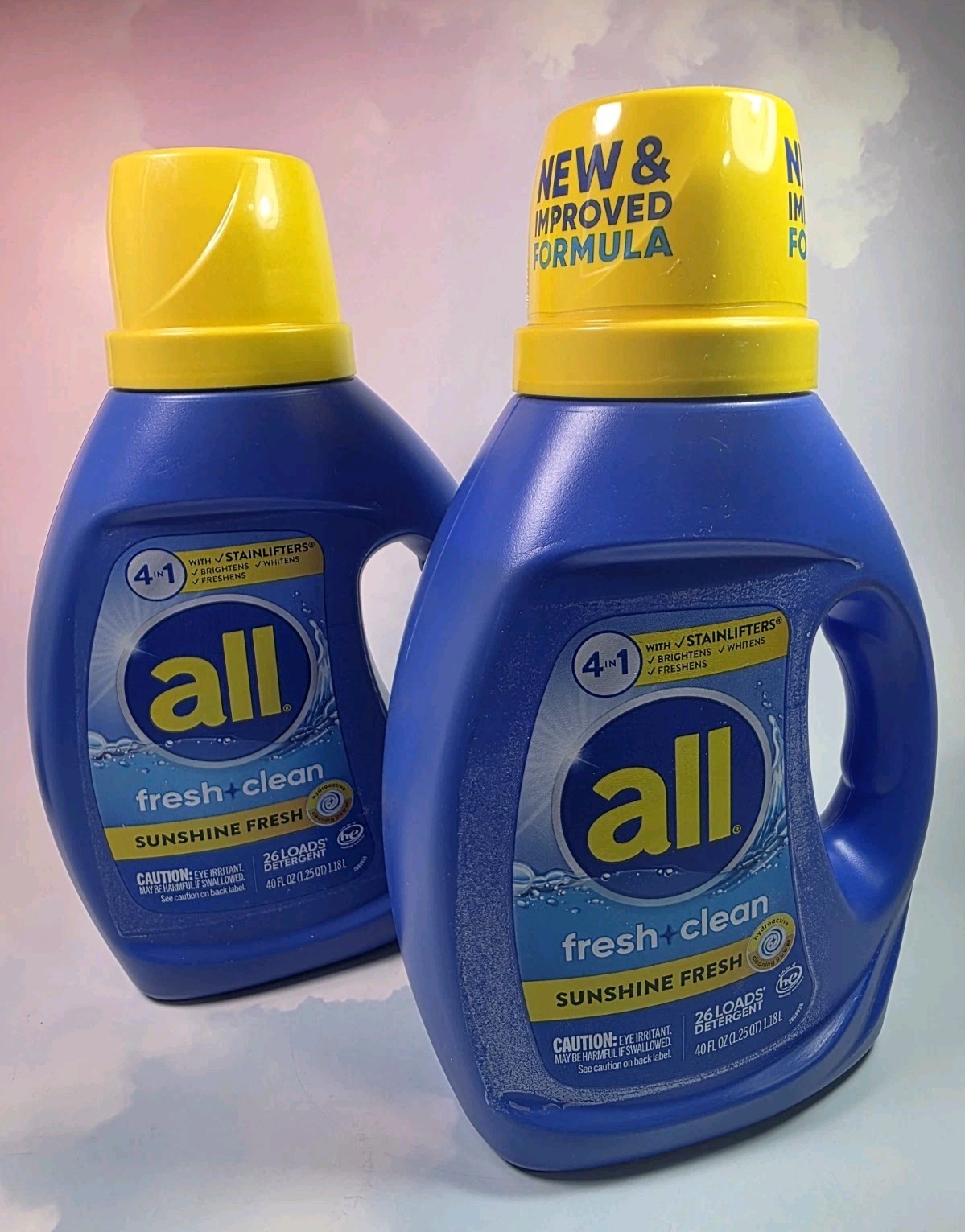 (2) All Liquid Laundry Detergent Sunshine Fresh 4 in 1 Stainlifters Fresh Clean.