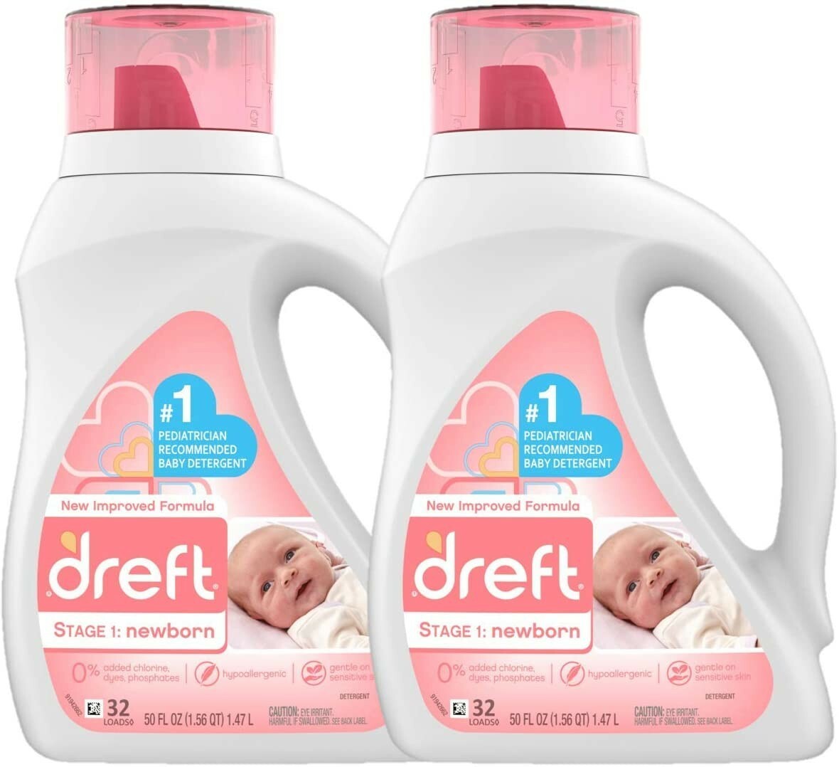 Newborn Liquid Baby Laundry Detergent, 2 Count, 64 Loads – Natural for Babies