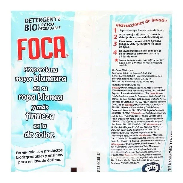 FOCA 🇲🇽 Powder Laundry Detergent, 250g, 5 Pack