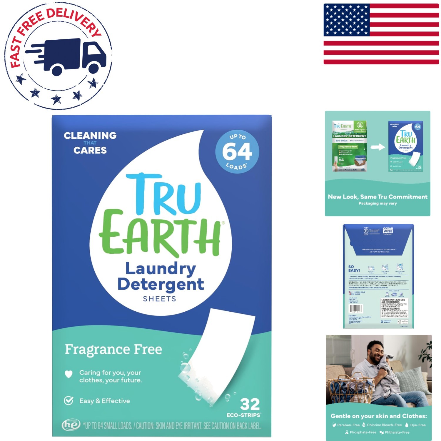 -Friendly Laundry Sheets for Sensitive Skin – 32 Loads in Compact Design