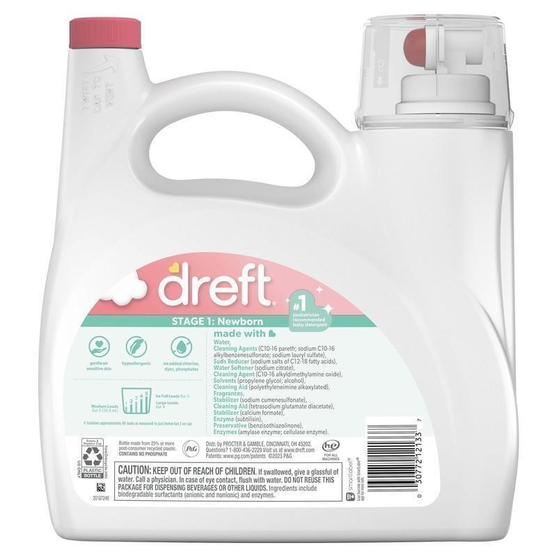 Hypoallergenic Baby Laundry Detergent 80 Loads Liquid Stain Odor Removal New