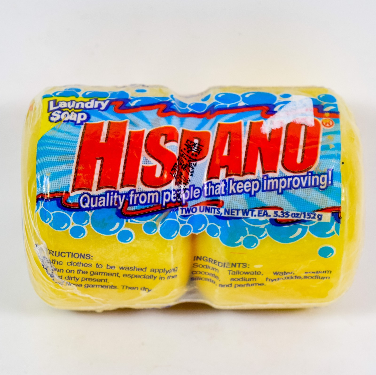 HISPANO Jabon De Lavar Laundry Soap 2 pack of 5.35 oz round bar