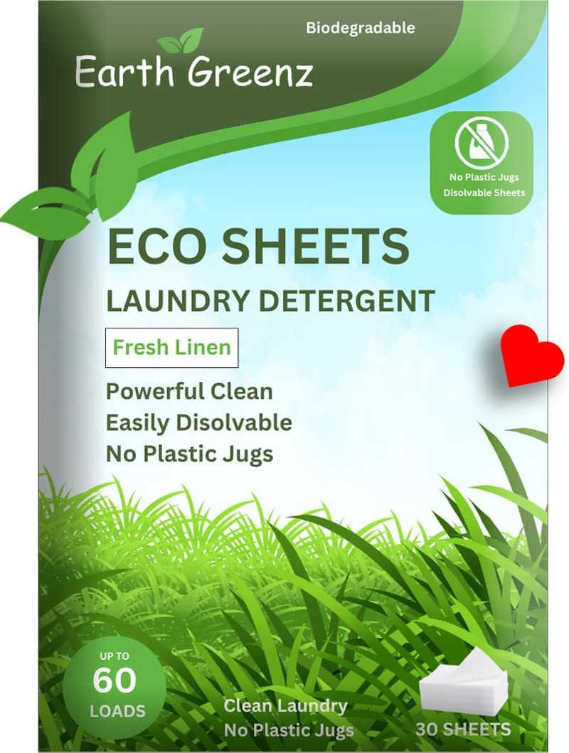 Laundry Detergent Sheets – Fresh Linen – No Plastic Jug (60 Loads) 30 Sheets